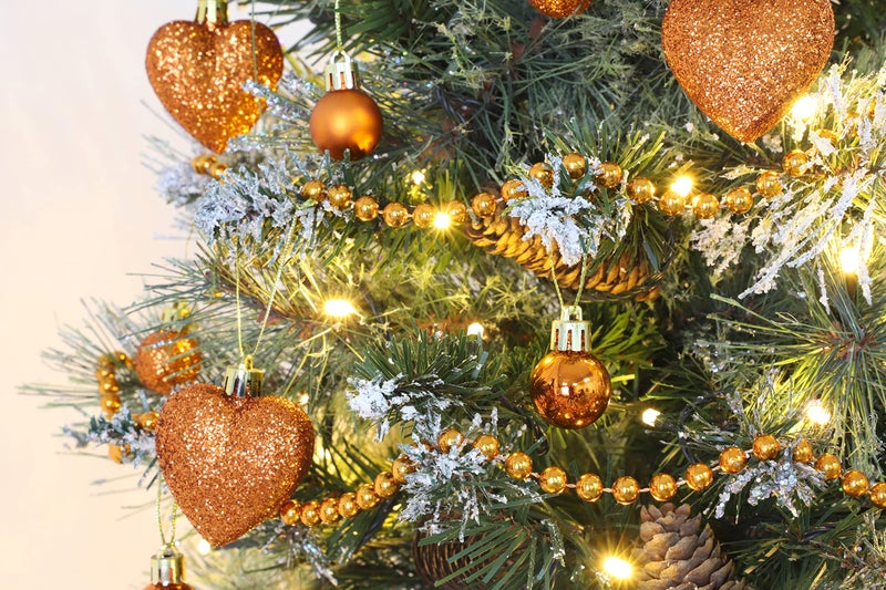 Christmas ConceptsÂ® Pack of 25-25mm Mini Christmas Tree Baubles - Shiny, Matte & Glitter Decorated Ornaments (Copper) - Image 2